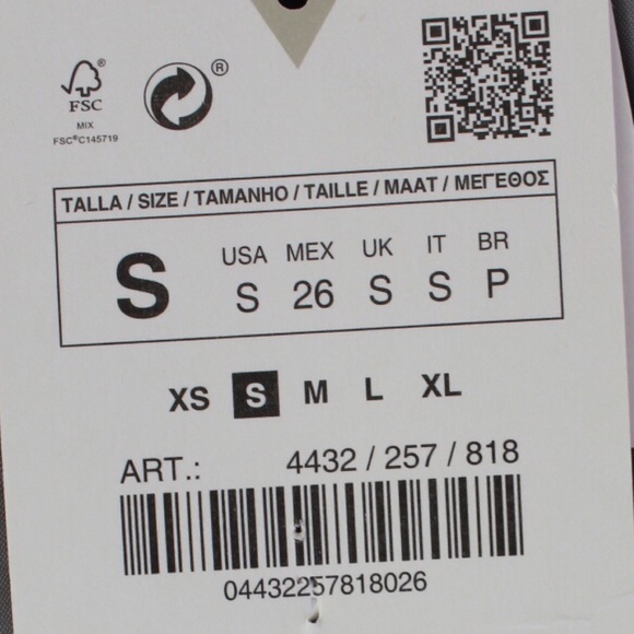 Zara NWT High Waisted Technical Mini Skirt Small Neutral Grey - Picture 9 of 9